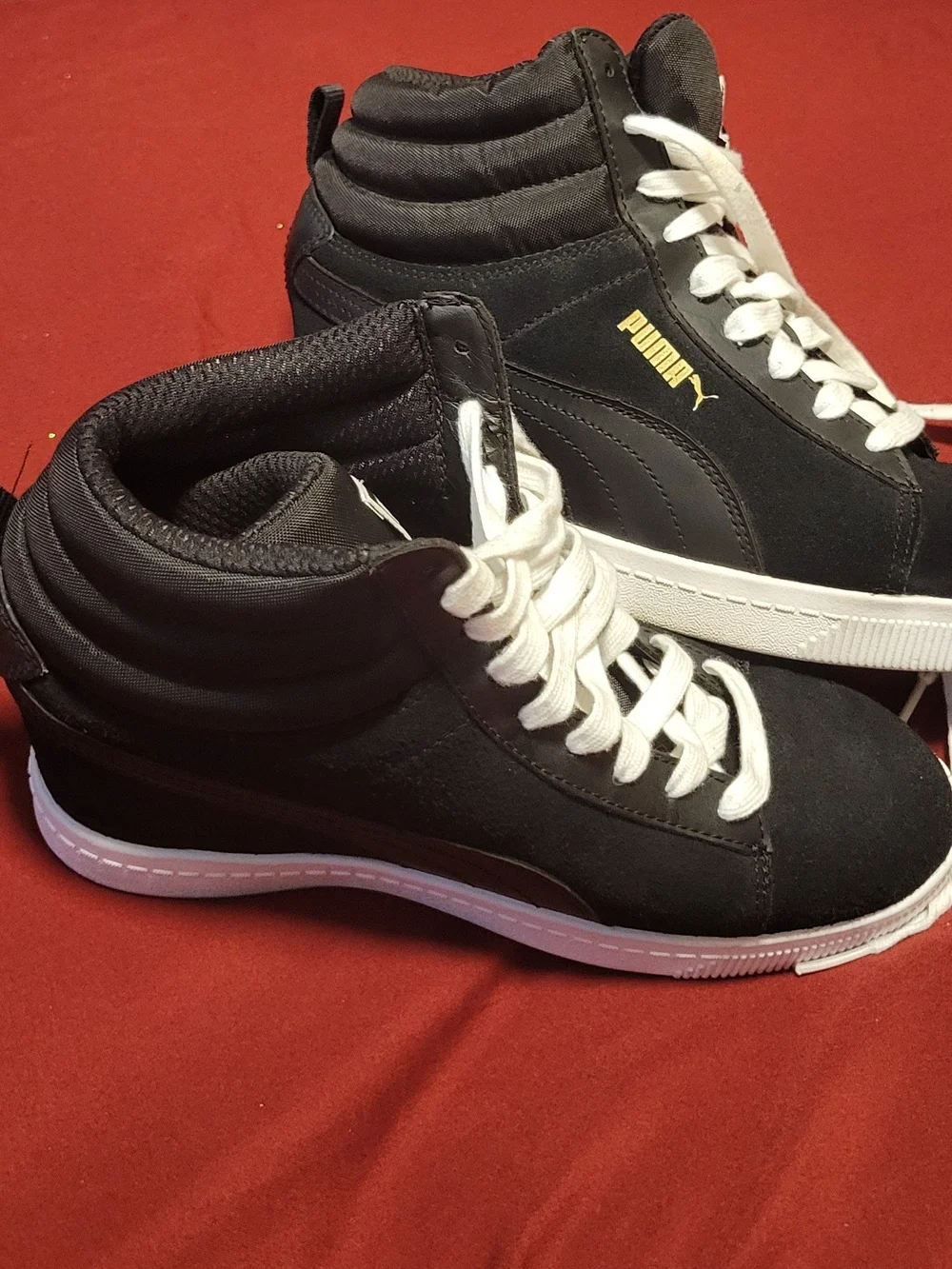 Puma Men’s Black High-Top Sneakers with White Laces